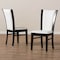 Baxton Studio Adley Modern Dark Brown Finished White Faux Leather Dining Chair, PK2 142-8034 - alternate 6